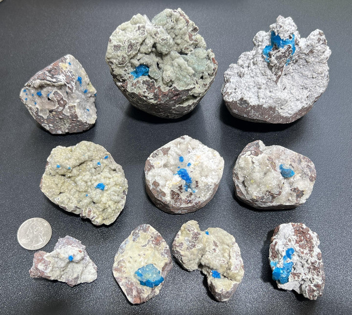 Cavansite Crystal Specimen Vanadium In Rough Matrix