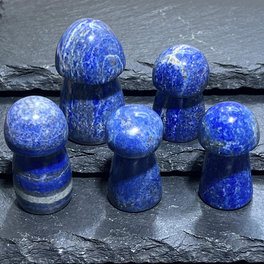 Blue Lapis Mushroom Carving (UV Reactive)