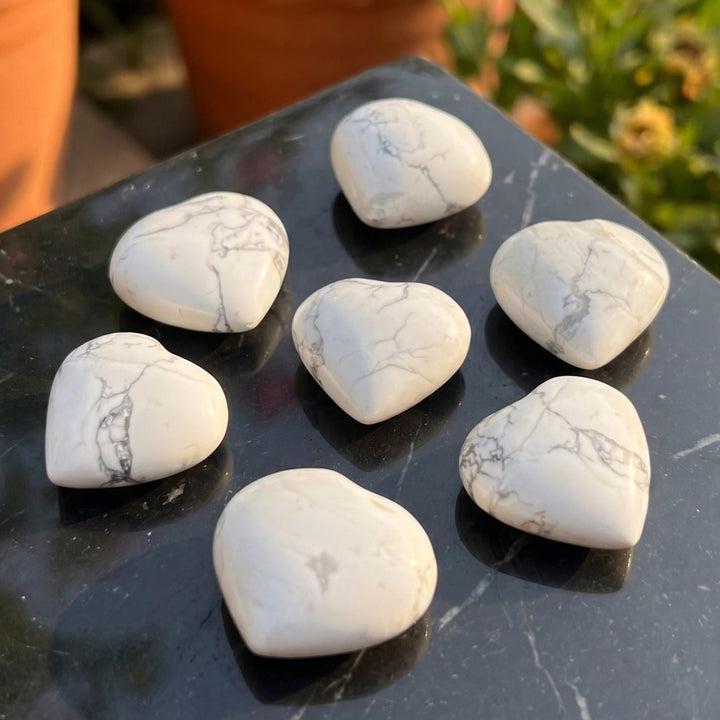 White Howlite Stone Small Heart Carving
