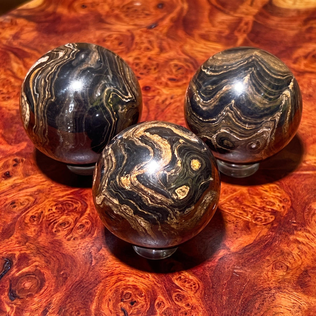 Stromatolite Fossil Sphere Carving (1.5 Inches)