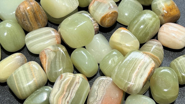 Bulk Wholesale Lot 1 LB Tumbled Caribbean Green Calcite Polished Gemstones Healing Crystals And Stones
