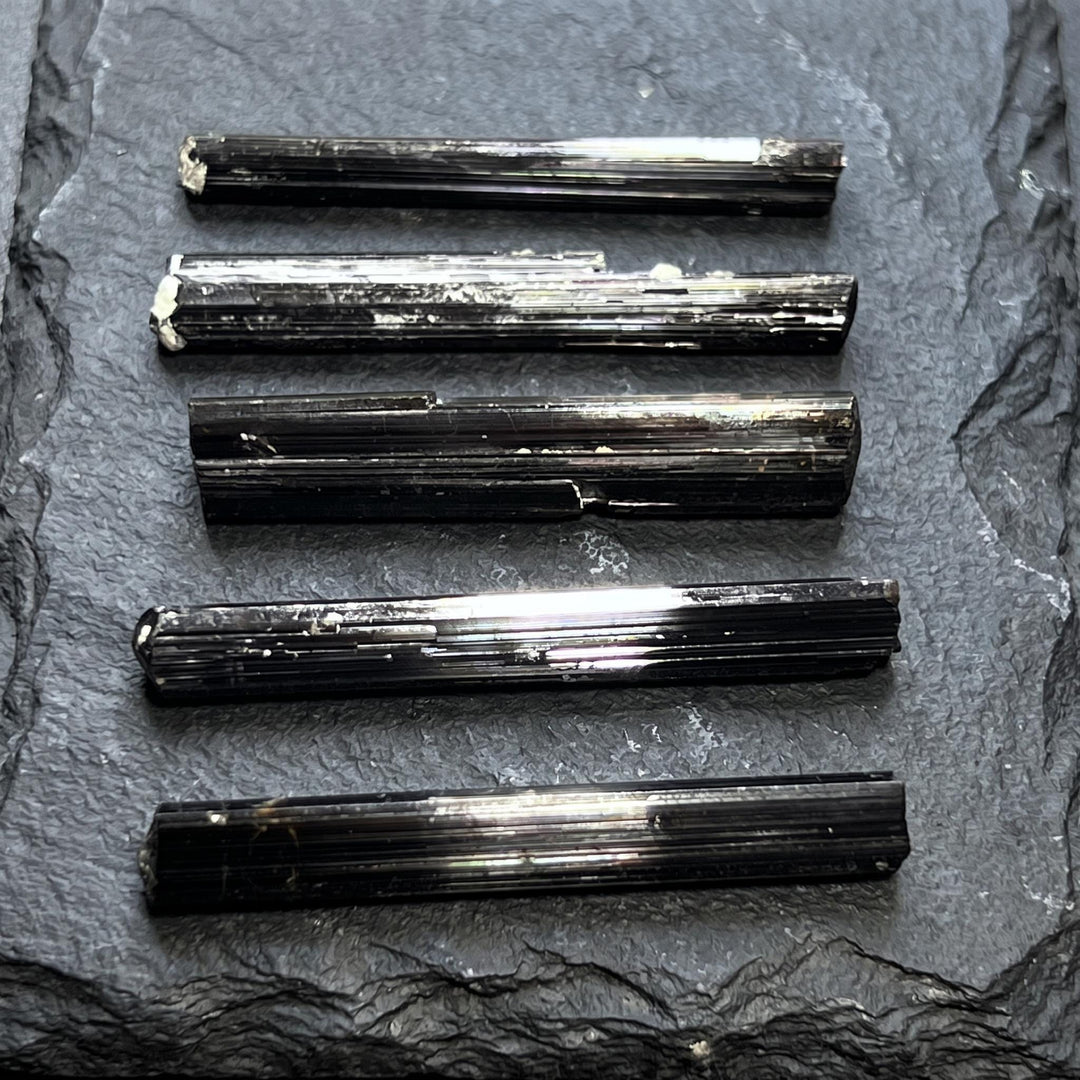 Extra Quality Schorl Black Tourmaline Trigonal Rough Crystals Long Needle-Like