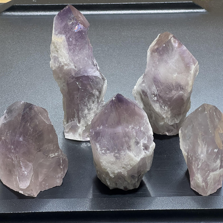 Large Smoky Amethyst Crystal Point Rough Standing Tower Carving