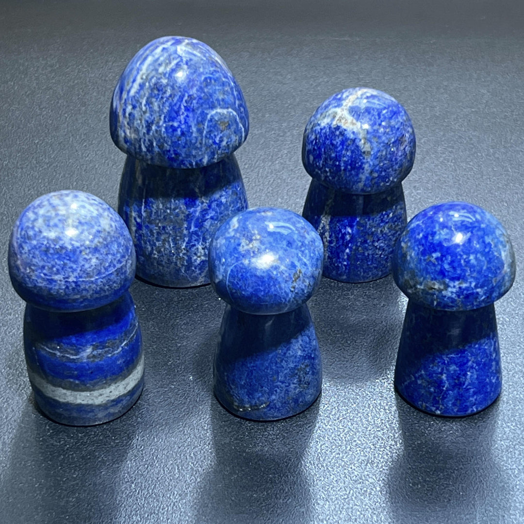 Blue Lapis Mushroom Carving (UV Reactive)