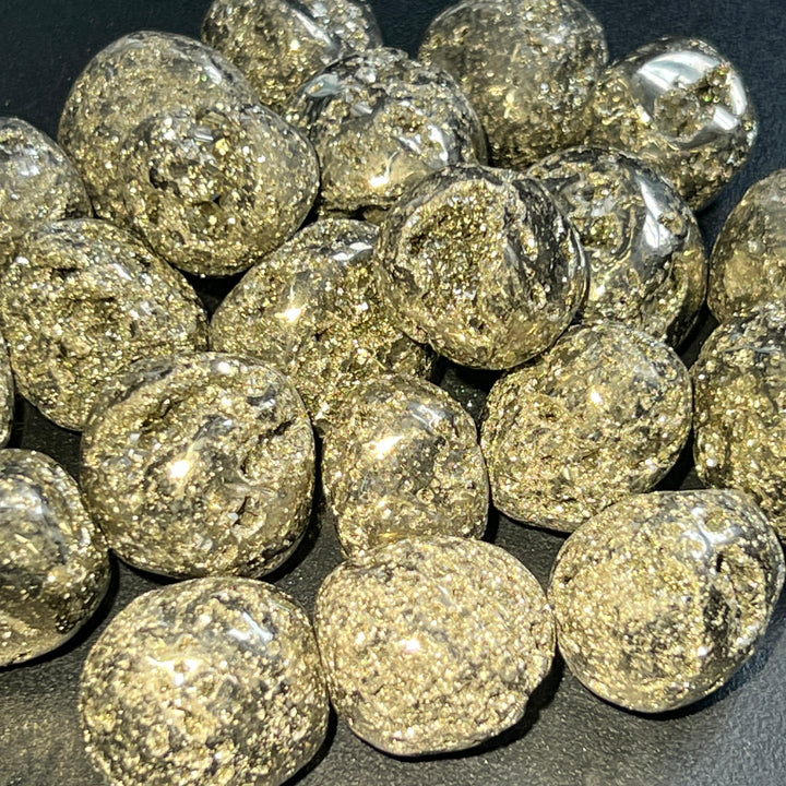Iron Pyrite Crystal Tumbled (1 Kilo)(2.2 LBs) Bulk Wholesale Lot Polished Natural Gemstones