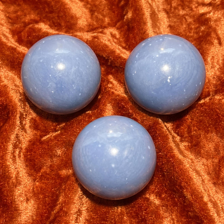 Blue Angelite Crystal Sphere Carving (1.5 Inch)
