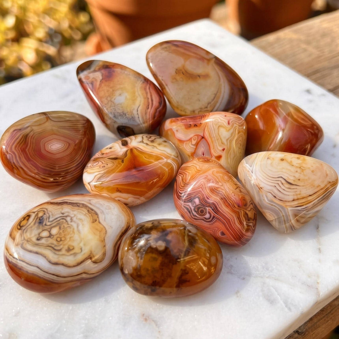 Large Red Sardonyx Crystal Tumbled Stones (By The Piece or Pound)