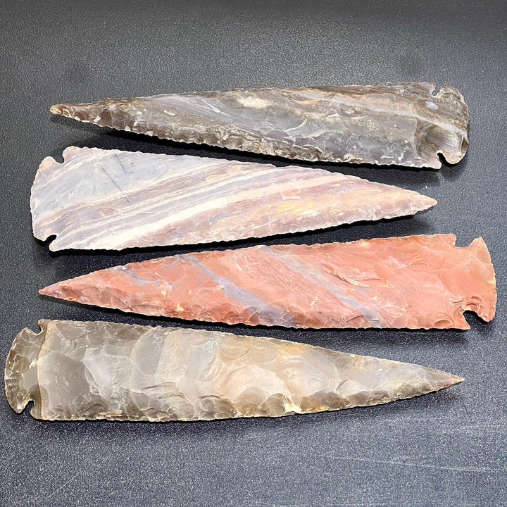 Large Fancy Jasper Arrowhead Decorative Stone Spear Carving