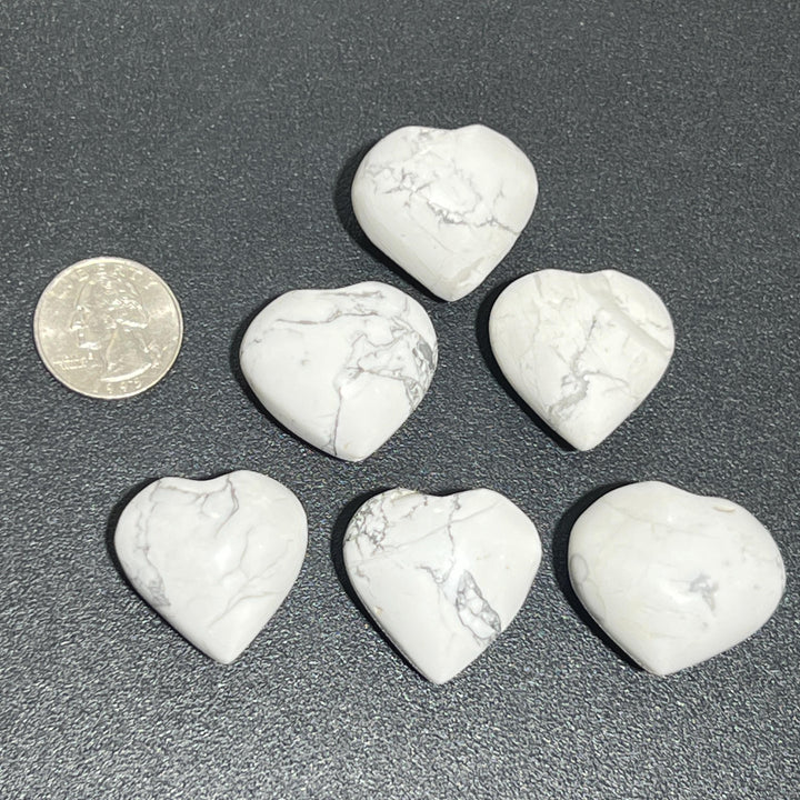 White Howlite Stone Small Heart Carving