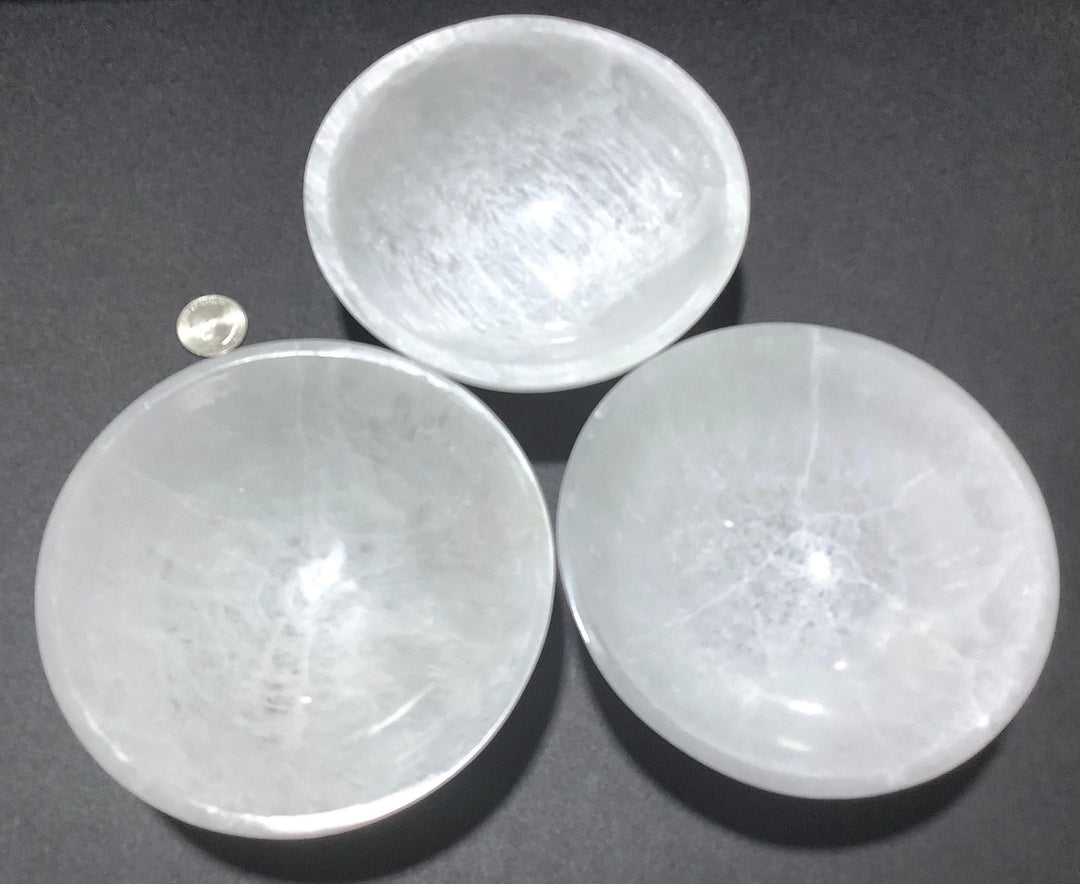 Large Selenite Satin Spar Crystal Bowl Carving (5.5 Inches)