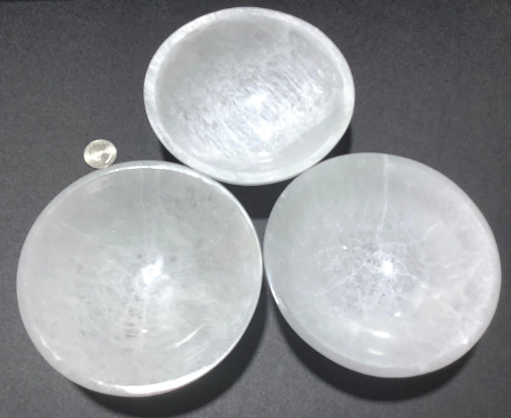 Large Selenite Satin Spar Crystal Bowl Carving (5.5 Inches)
