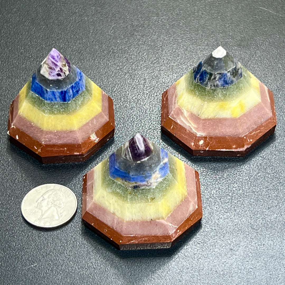 Crystal Octagon Base Cone Point Carving (7-Stones)