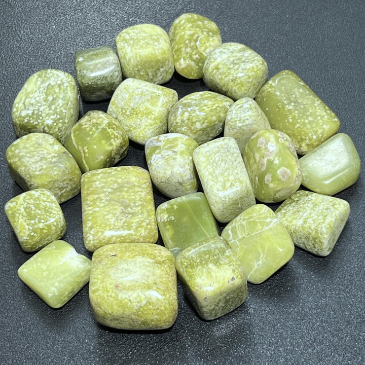 Green Serpentine Tumbled Stones (By The Piece or Pound)