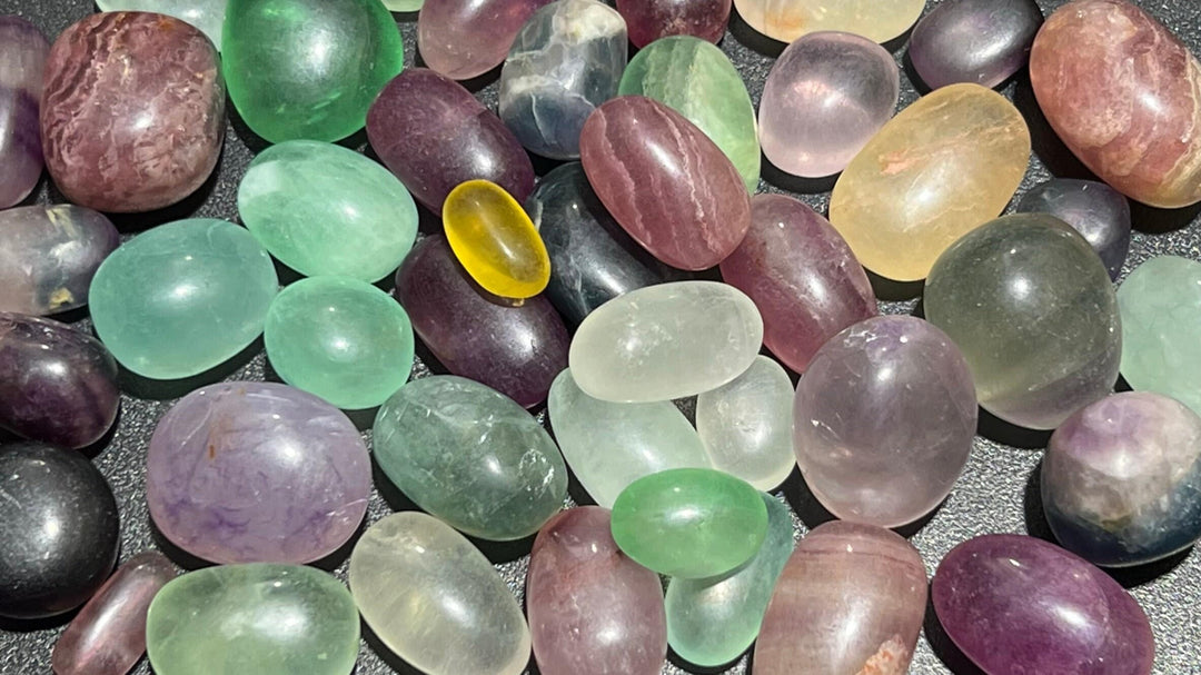 Bulk Wholesale Lot 1 LB Tumbled Fluorite One Pound Polished Stones Natural Gemstones Crystals