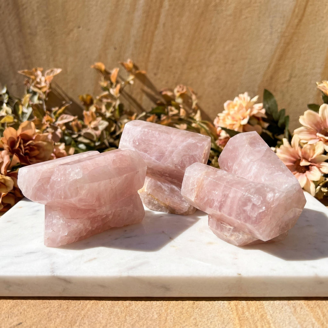 Pink Rose Quartz Crystal Art Carving
