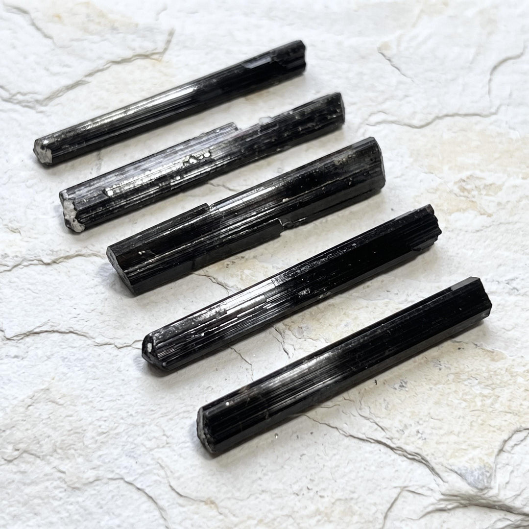 Extra Quality Schorl Black Tourmaline Trigonal Rough Crystals Long Needle-Like