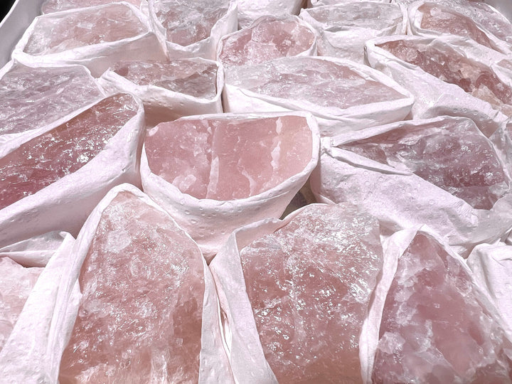 Pink Rose Quartz Rough Crystal (Avg 7 LBs) Large Box Flat Bulk Wholesale