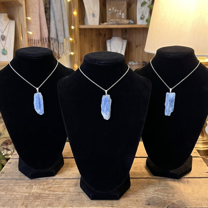 Kyanite Crystal Pendant (Silver Plated Bail)