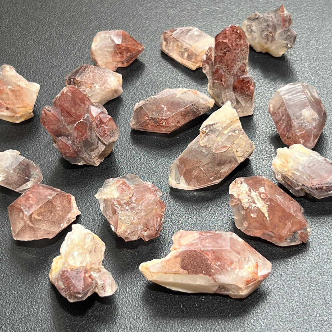 Red Hematoid Fire Quartz Crystal Rough Points And Clusters