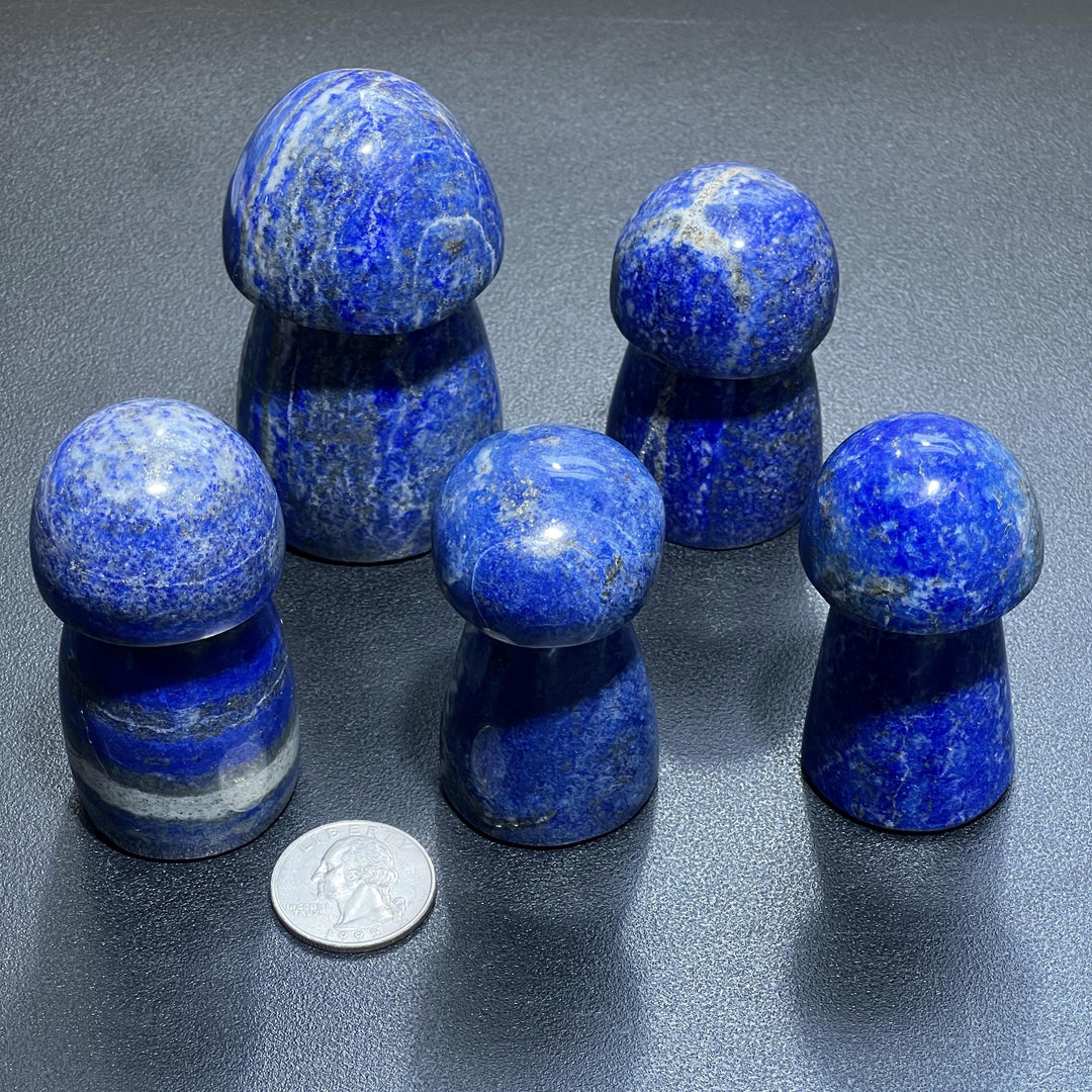 Blue Lapis Mushroom Carving (UV Reactive)