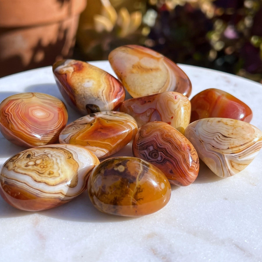 Large Red Sardonyx Crystal Tumbled Stones (By The Piece or Pound)