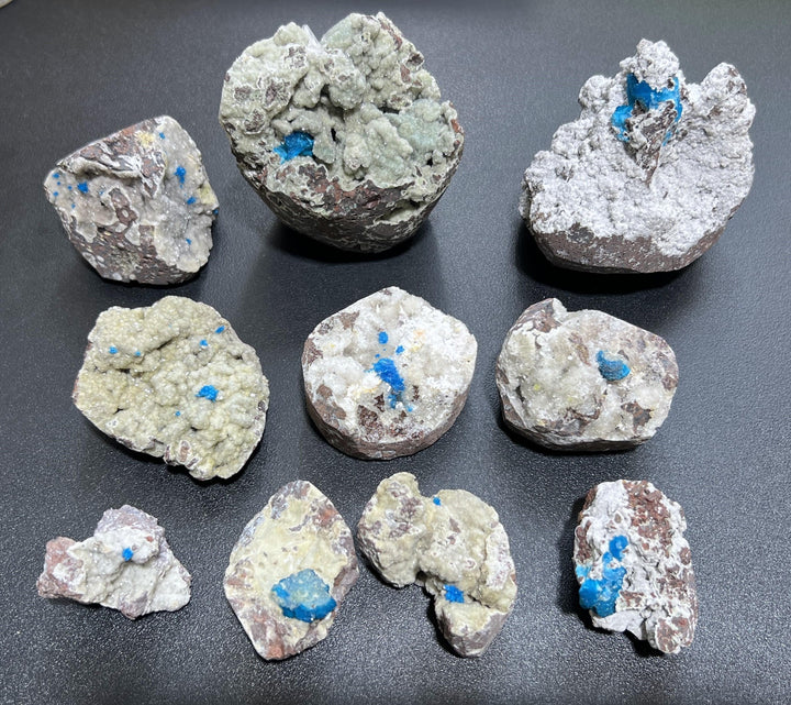 Cavansite Crystal Specimen Vanadium In Rough Matrix