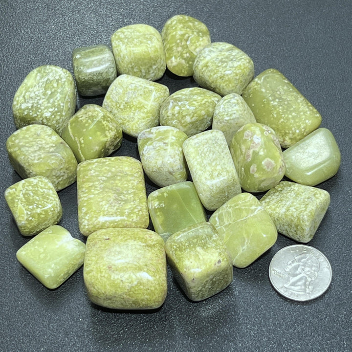 Green Serpentine Tumbled Stones (By The Piece or Pound)