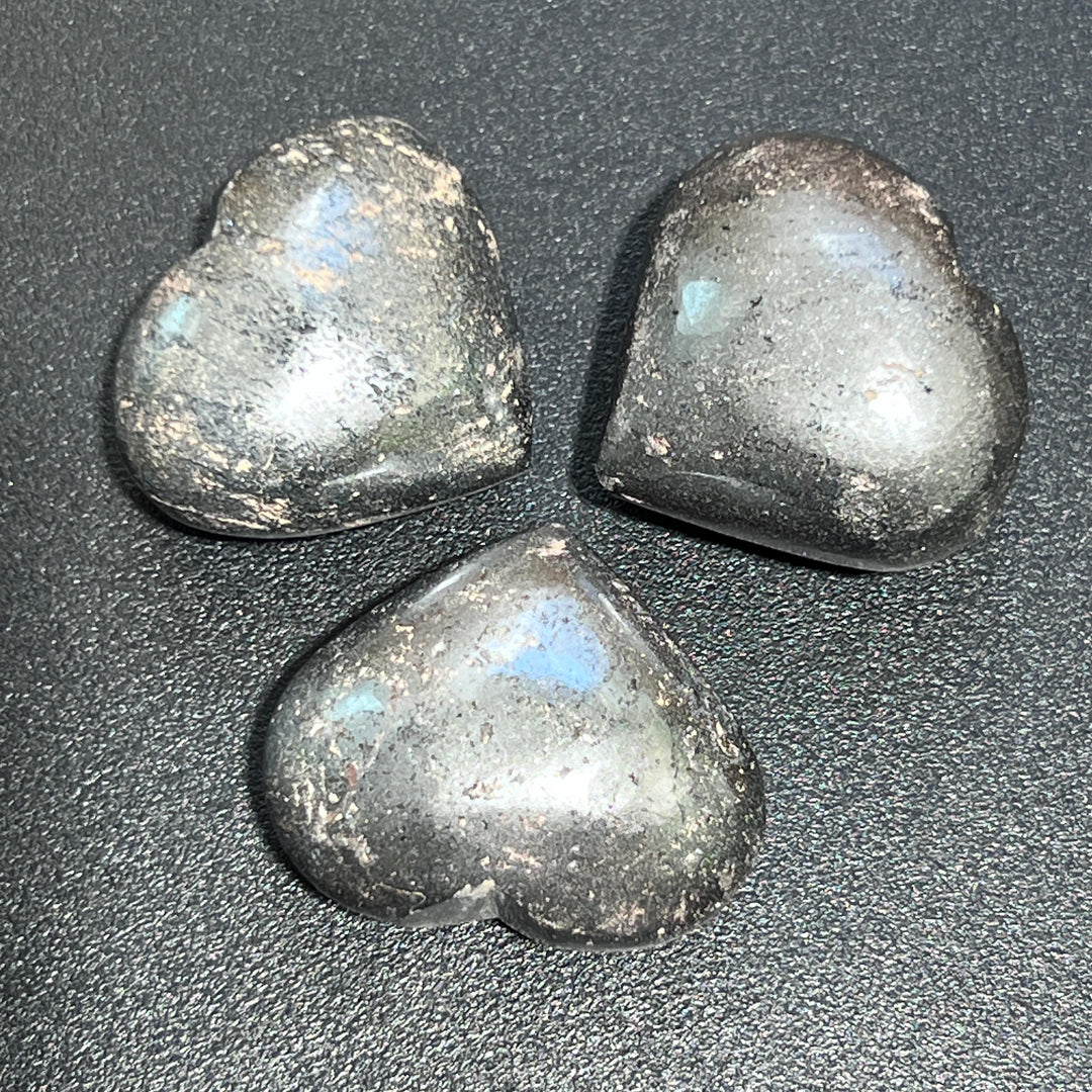 Hematite Puffy Heart Carving