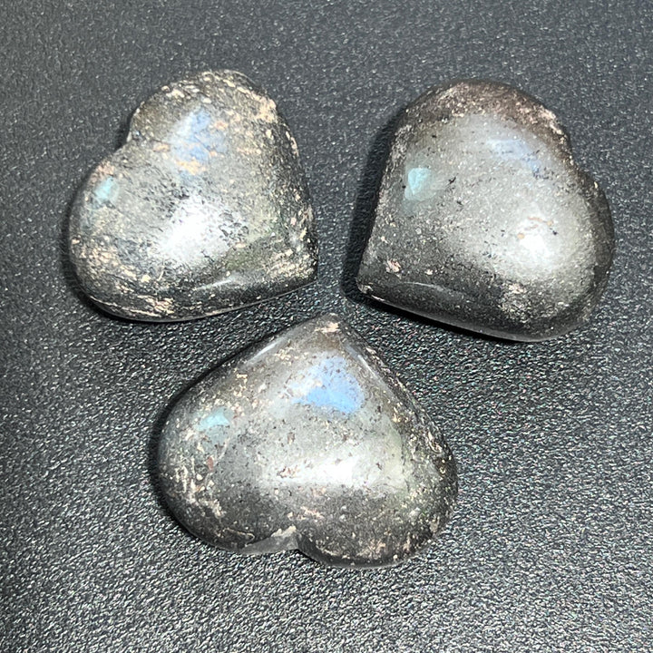 Hematite Puffy Heart Carving
