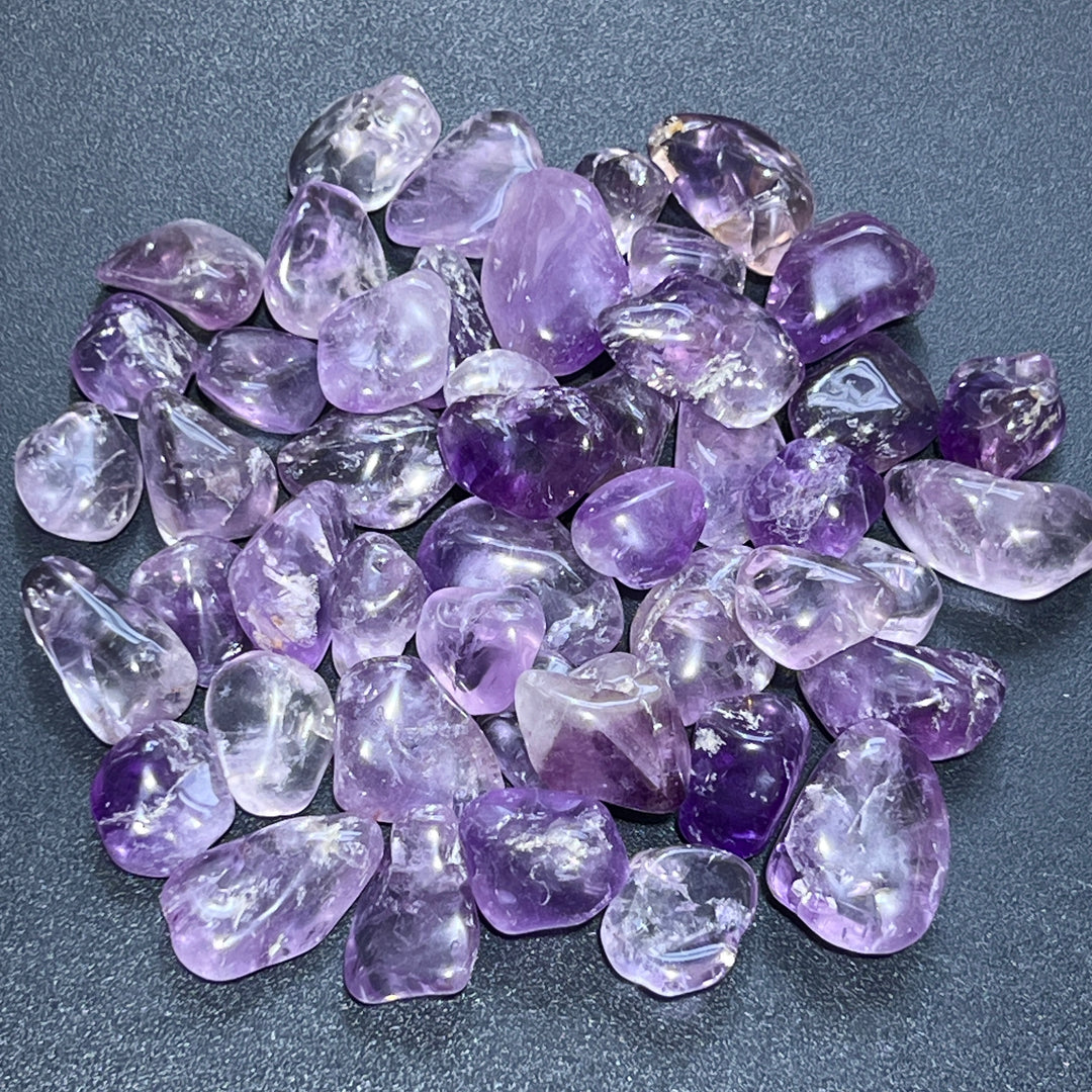 Amethyst Tumbled (1/2 lb) 8 oz Bulk Wholesale Lot Half Pound Polished Natural Gemstones Healing Crystals And Stones