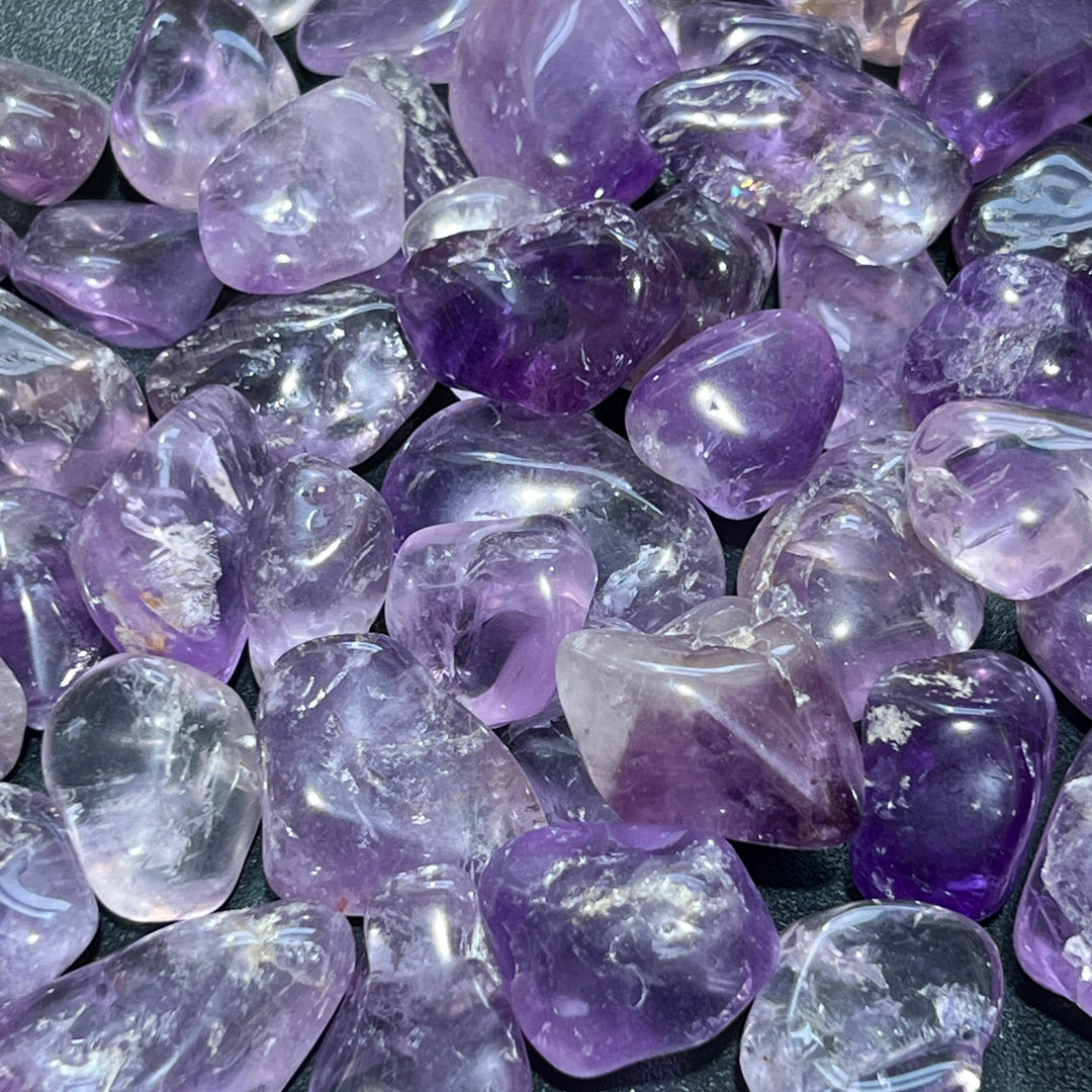 Amethyst Tumbled (1/2 lb) 8 oz Bulk Wholesale Lot Half Pound Polished Natural Gemstones Healing Crystals And Stones