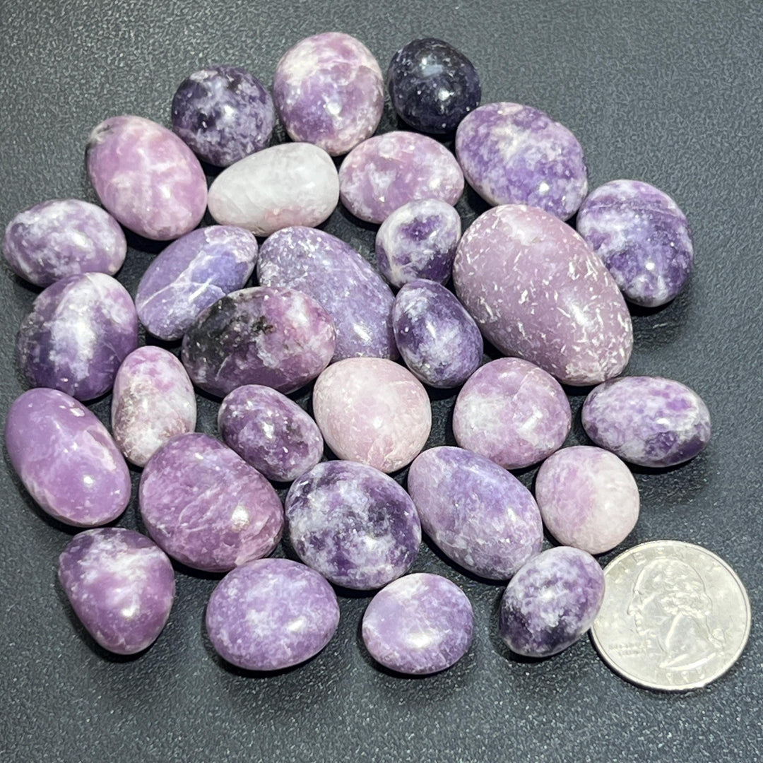 Lilac Purple Lepidolite Crystal Tumbled Stones (By The Piece Or Pound)