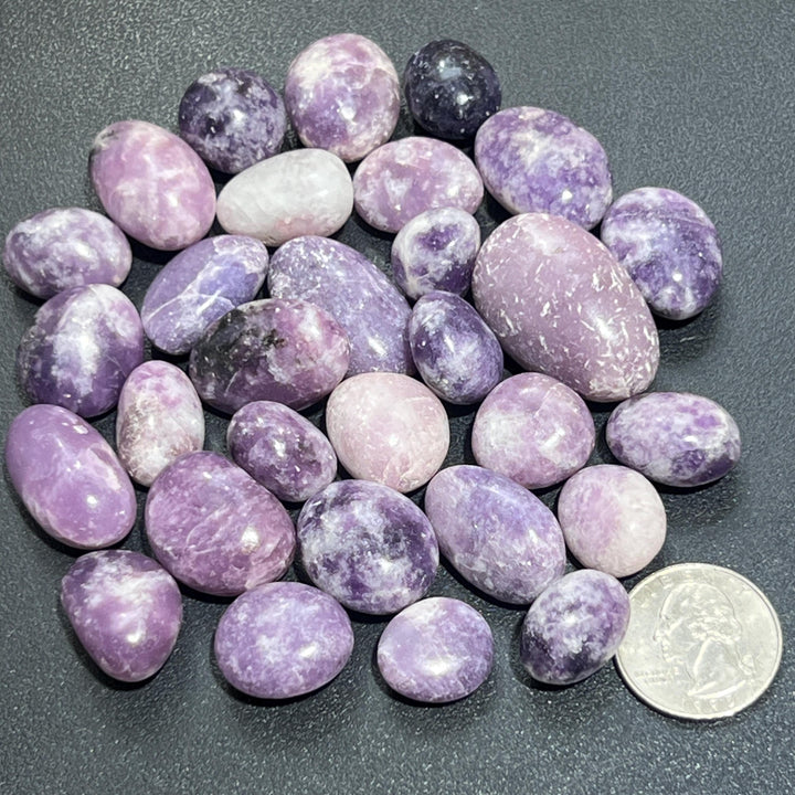 Lilac Purple Lepidolite Crystal Tumbled Stones (By The Piece Or Pound)