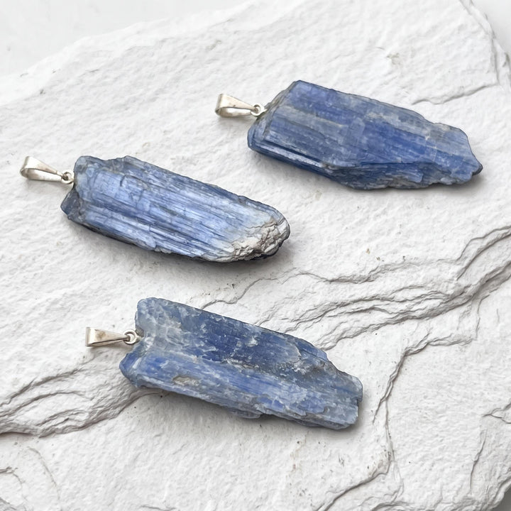 Kyanite Crystal Pendant (Silver Plated Bail)