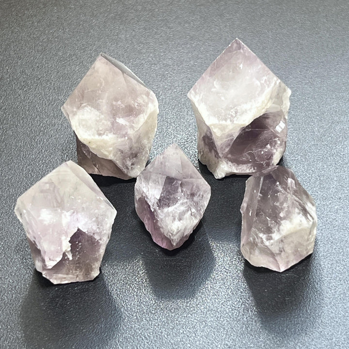 Smoky Amethyst Crystal Standing Tower Rough Point Carving