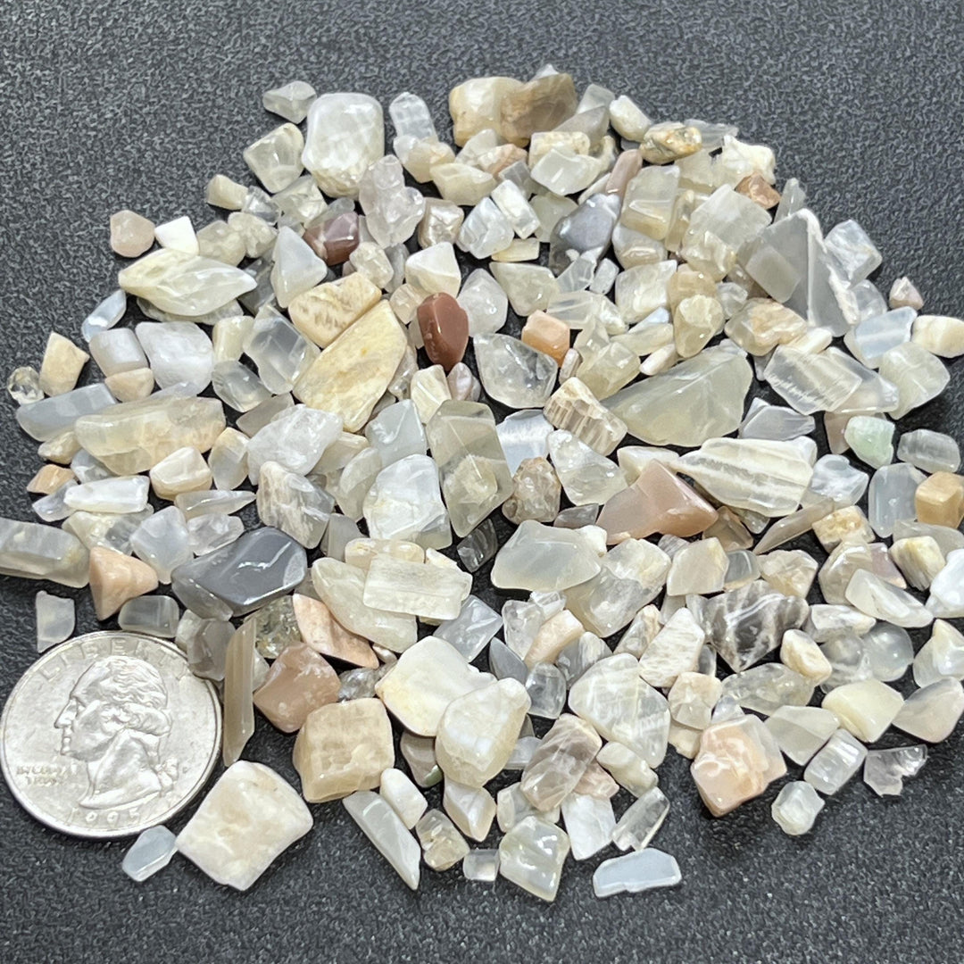 Small Mixed Moonstone Crystal Tumbled Stones (By The Ounce or Pound)