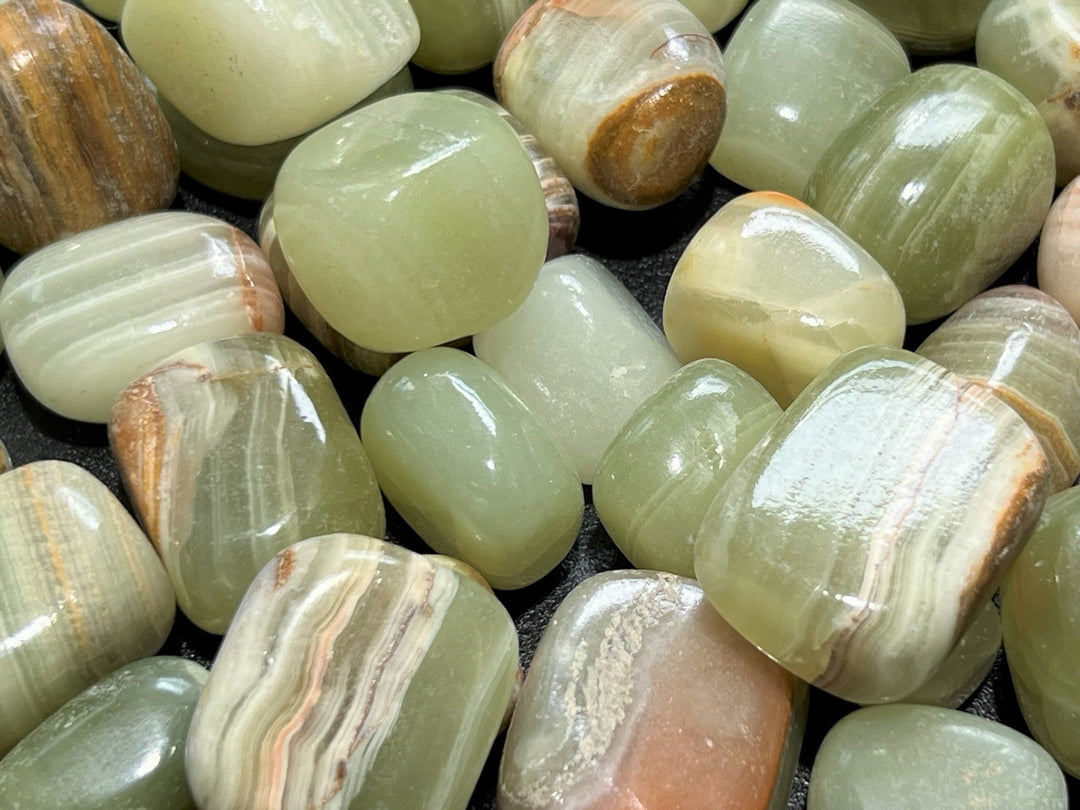Tumbled Caribbean Green Calcite (1/2 lb) 8 oz Bulk Wholesale Lot Half Pound Polished Healing Crystals And Stones