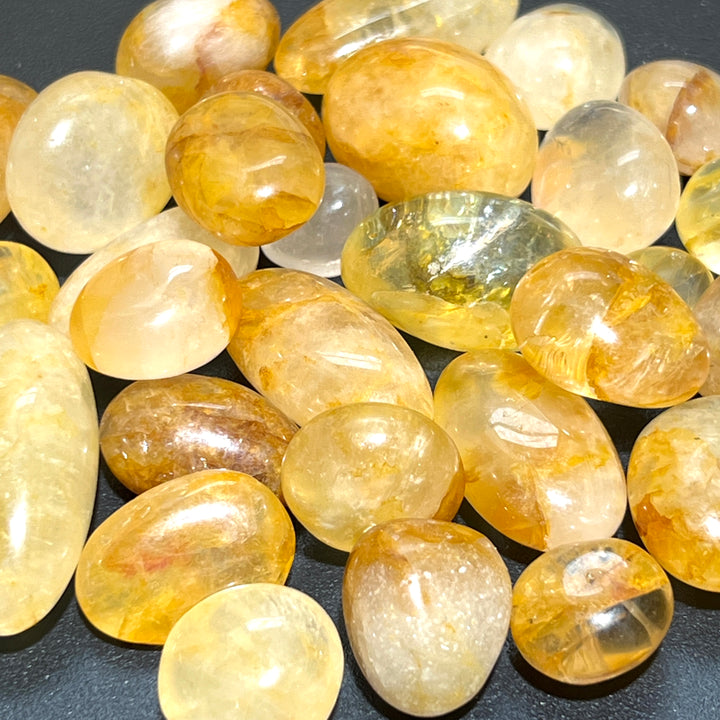 Bulk Wholesale Lot 1 LB Tumbled Golden Healer Quartz One Pound Polished Stones Natural Gemstones Crystals