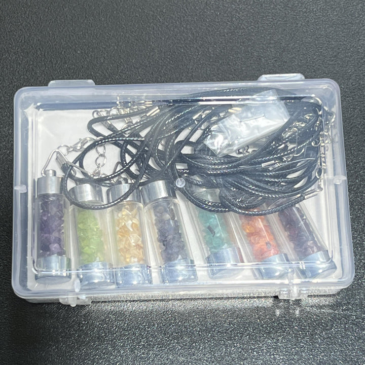7 Piece Crystal Necklace Gift Set Reiki Chakra Pendant