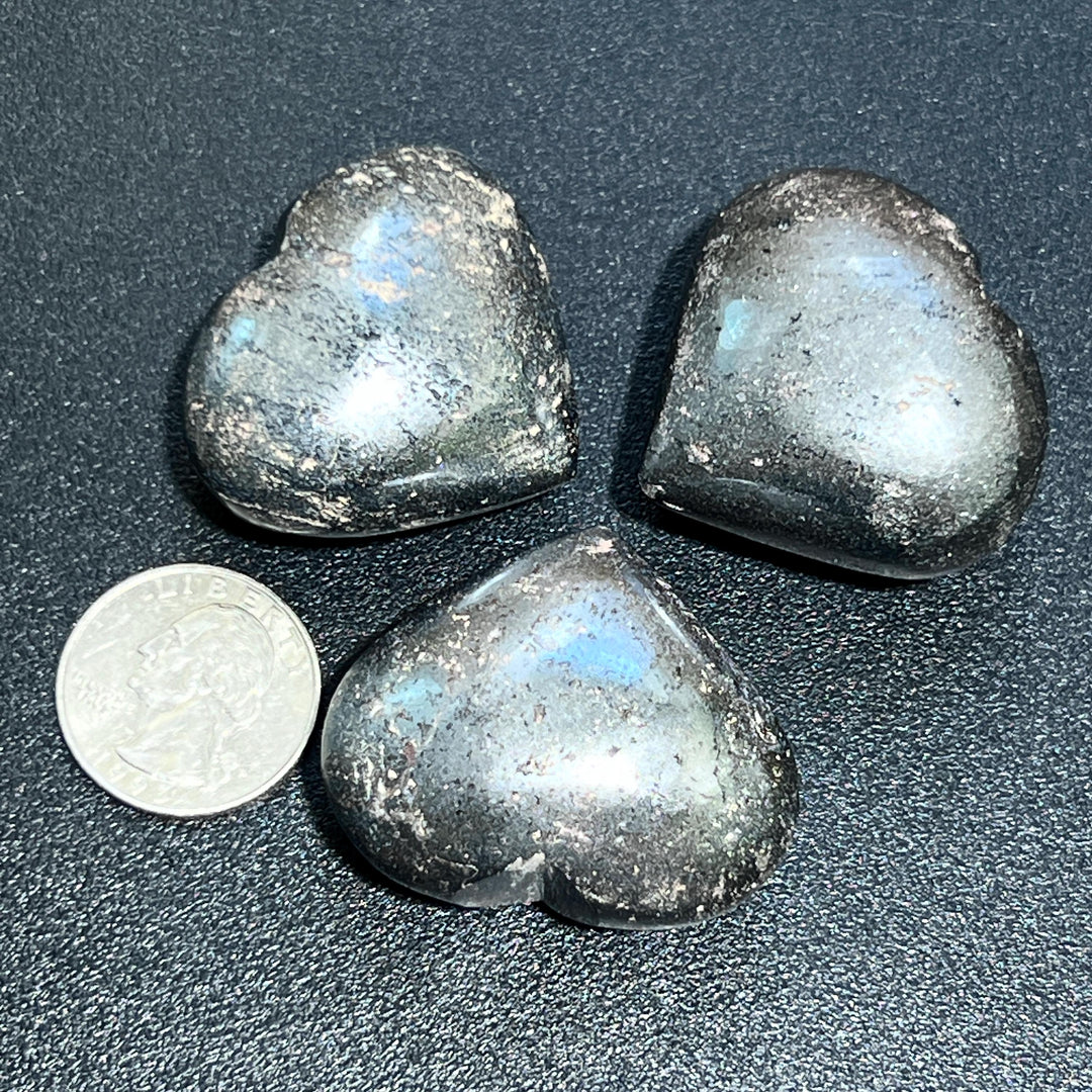 Hematite Puffy Heart Carving