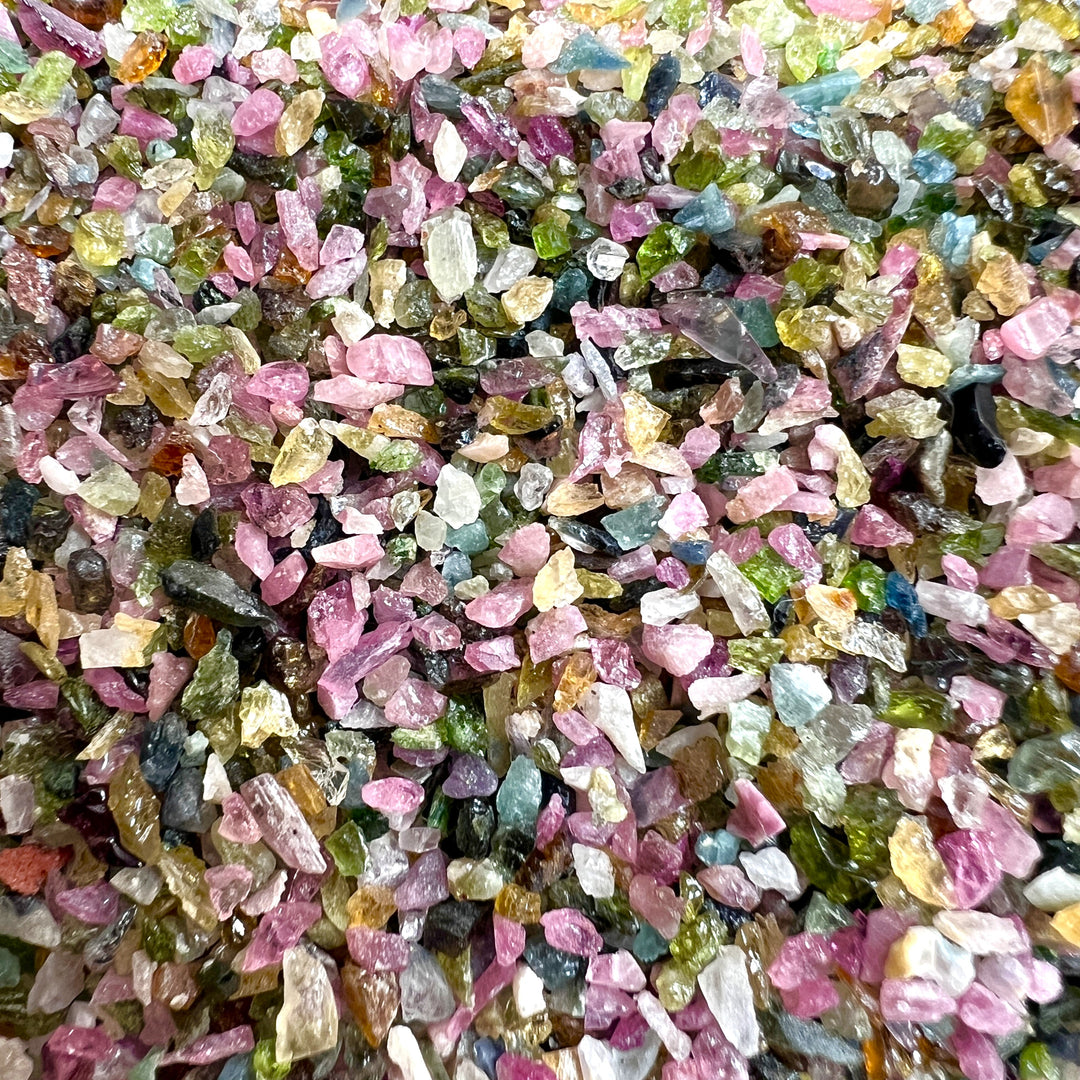 Small Multicolored Tourmaline Rough Crystal Chips (By The Ounce or Pound)