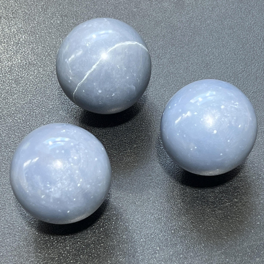 Blue Angelite Crystal Sphere Carving (1.5 Inch)