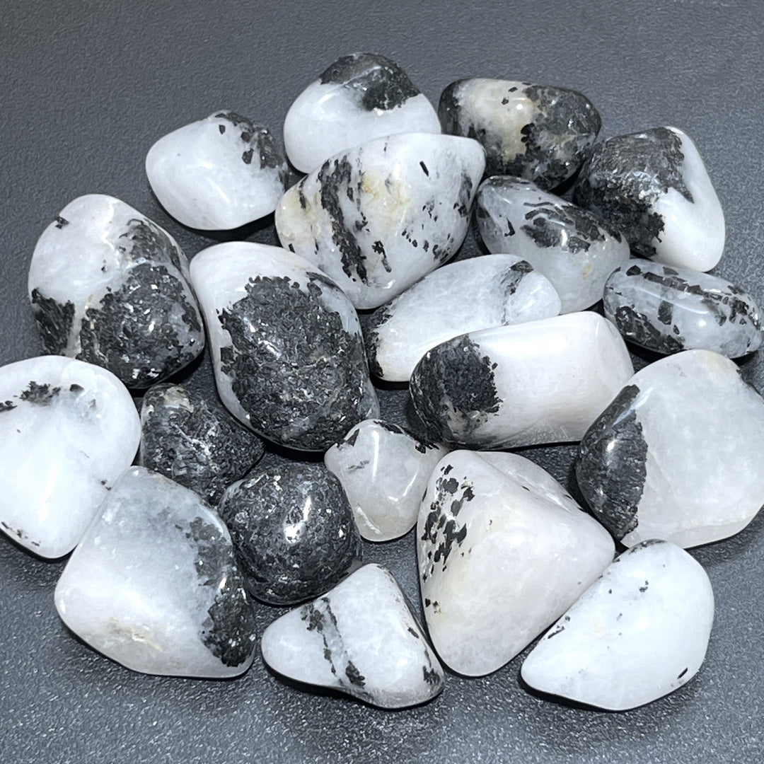 Quartz With Tourmaline Tumbled Stones Crystals Polished Natural Gemstones
