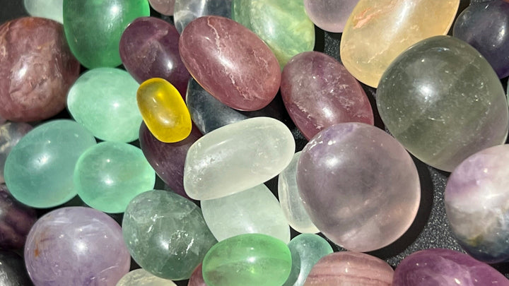 Bulk Wholesale Lot 1 Kilo ( 2.2 LBs ) Tumbled Fluorite Polished Stones Natural Gemstones Crystals