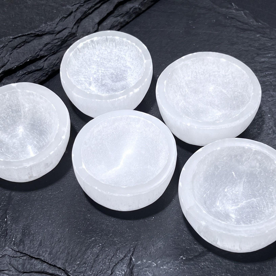 Selenite Satin Spar Crystal Small Bowl Carving (2 Inches)