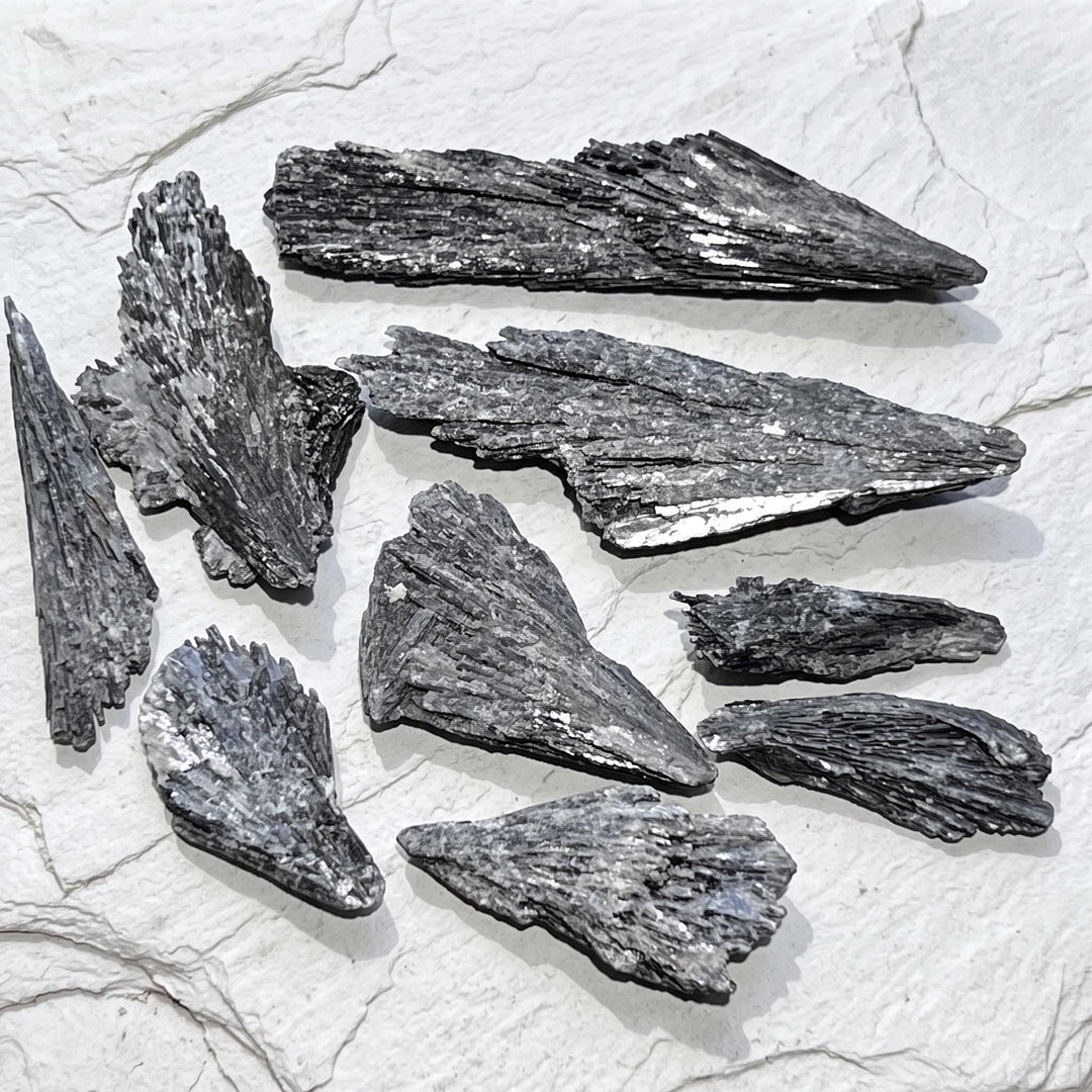 Black Kyanite Crystal Rough Raw Fans (By The Piece or Pound)