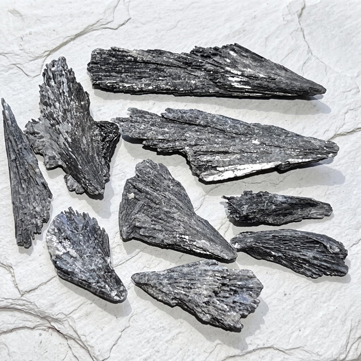 Black Kyanite Crystal Rough Raw Fans (By The Piece or Pound)