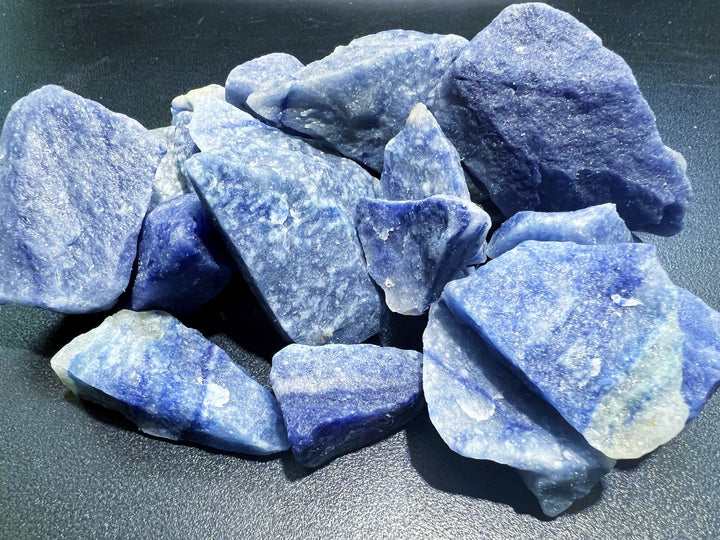 Bulk Wholesale Lot 1 Kilo ( 2.2 LBs ) Rough Blue Quartz Crystal Rocks Brazil Healing Crystals And Stones