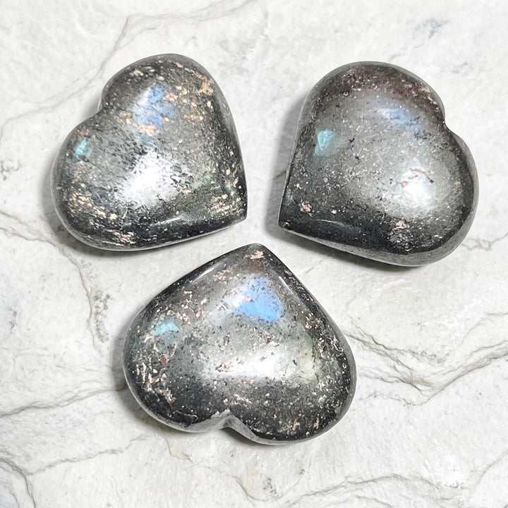 Hematite Puffy Heart Carving