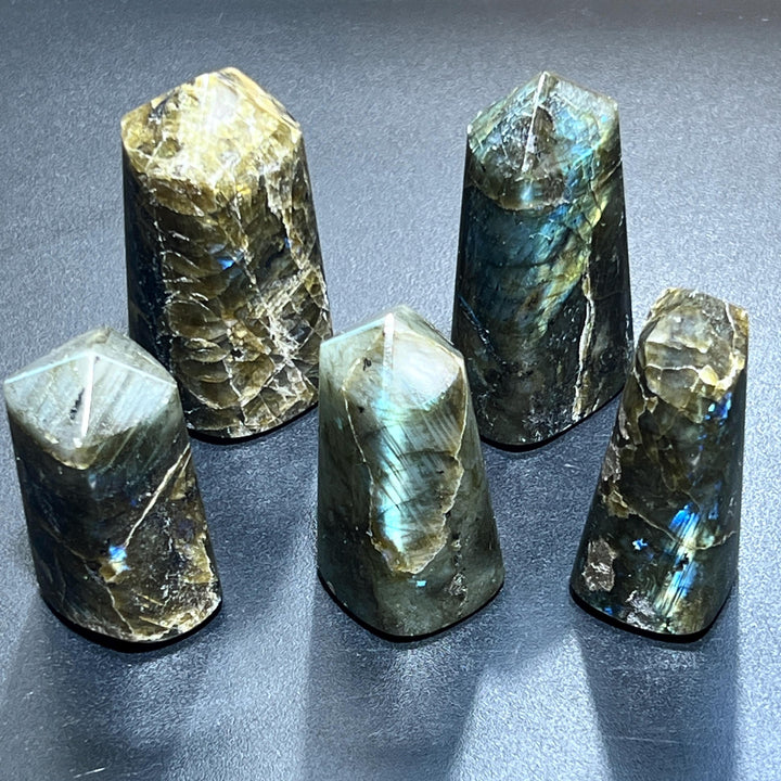 Labradorite Crystal Point Tower Polished Carving